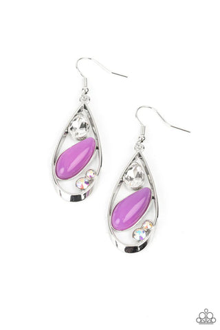 Harmonious Harbors - Purple Paparazzi Earrings (PZ-4109)