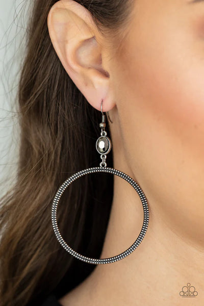 Work That Circuit - Silver Paparazzi Earrings (PZ-3947)