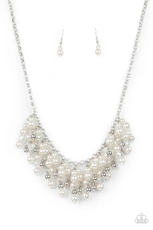 Champagne Dreams - White Paparazzi Necklace (PZ-5384)