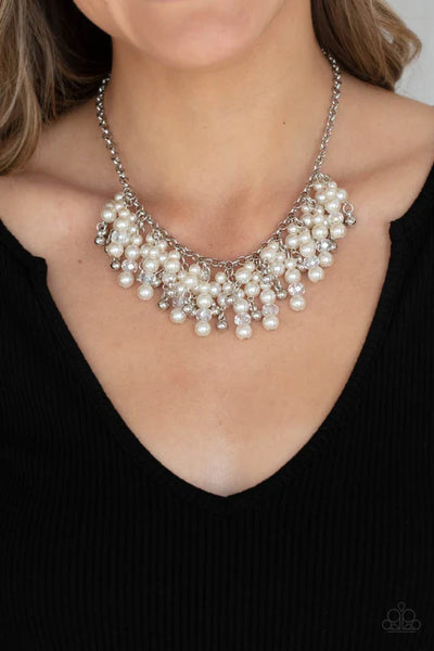 Champagne Dreams - White Paparazzi Necklace (PZ-5384)