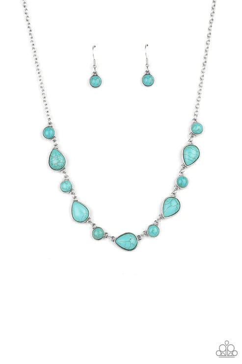 Heavenly Teardrops - Blue Paparazzi Necklace