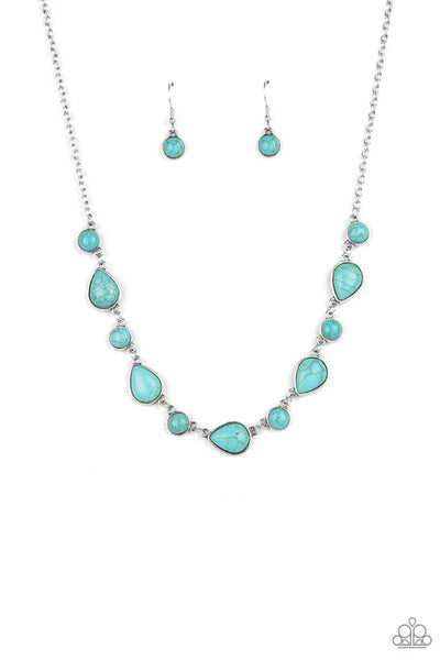 Heavenly Teardrops - Blue Paparazzi Necklace (PZ-4467)