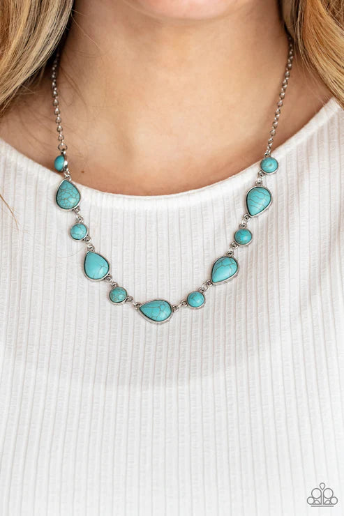 Heavenly Teardrops - Blue Paparazzi Necklace