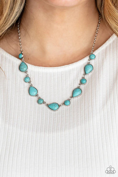 Heavenly Teardrops - Blue Paparazzi Necklace (PZ-4467)