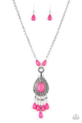 Cowgirl Couture - Pink Necklace - Paparazzi Accessories (PZ-5249)