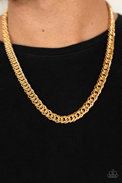 Winners Circle - Gold Paparazzi Necklace (PZ-3886)
