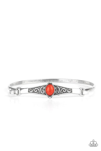 Stone Scrolls - Red Paparazzi Bracelet (PZ-5696)