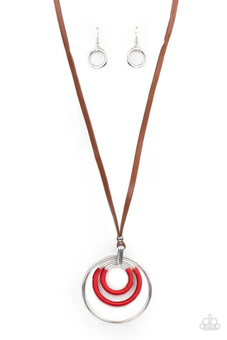 Hypnotic Happenings - Red Paparazzi Necklace (PZ-5415)
