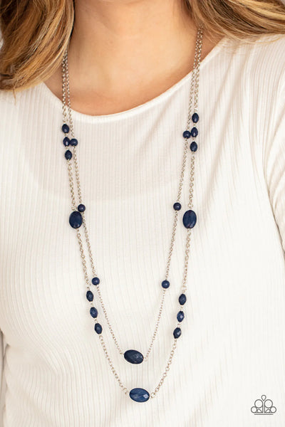 Day Trip Delights - Blue Necklace - Paparazzi Accessories (PZ-1257)