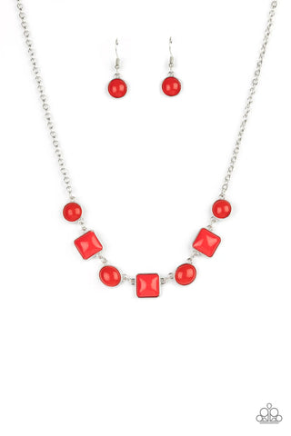 Trend Worthy - Red Paparazzi Necklace (PZ-1329)