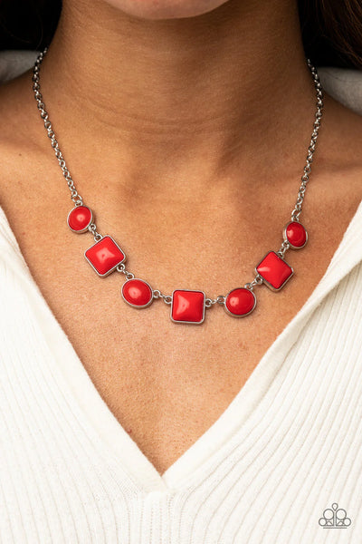 Trend Worthy - Red Paparazzi Necklace (PZ-1329)