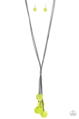Tidal Tassels - Green Paparazzi Necklace (PZ-2124)