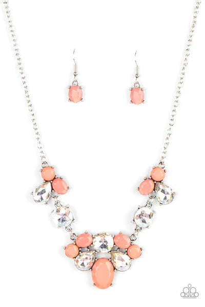 Ethereal Romance - Orange Paparazzi Necklace (PZ-4146)