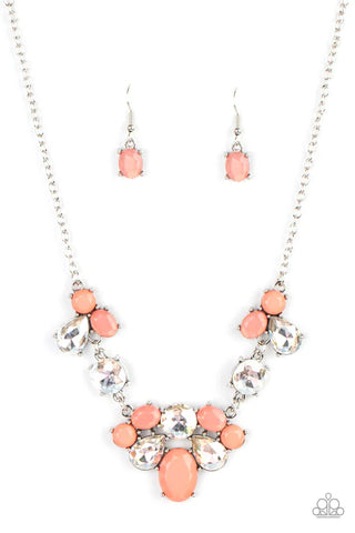 Ethereal Romance - Orange Paparazzi Necklace (PZ-4146)