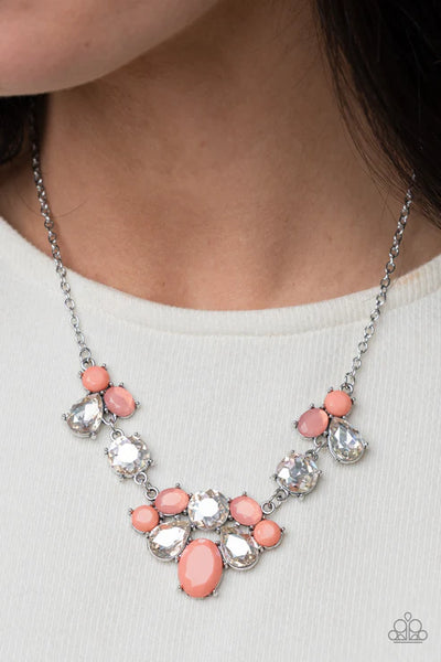 Ethereal Romance - Orange Paparazzi Necklace (PZ-4146)