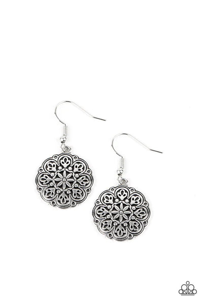 Gallery Garden - Silver Paparazzi Earrings (PZ-5739)