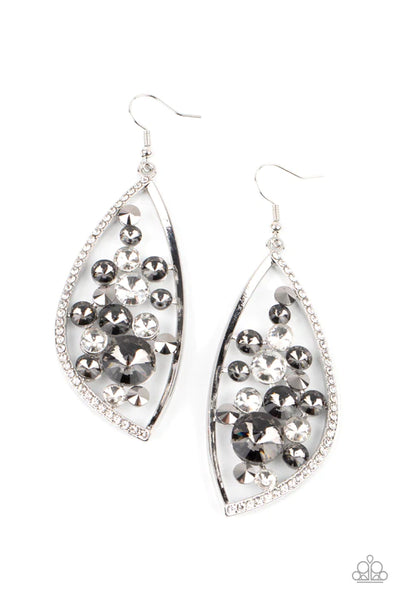 Sweetly Effervescent - Silver Paparazzi Earrings (PZ-4599)