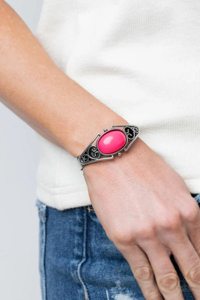 Springtime Trendsetter - Pink Paparazzi Bracelet (PZ-4920)