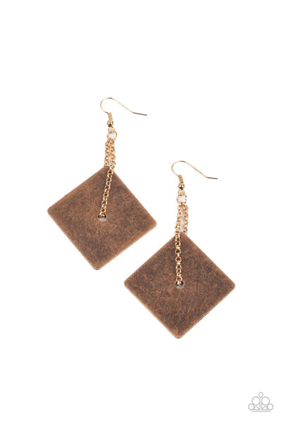 Block Party Posh - Copper Paparazzi Earrings