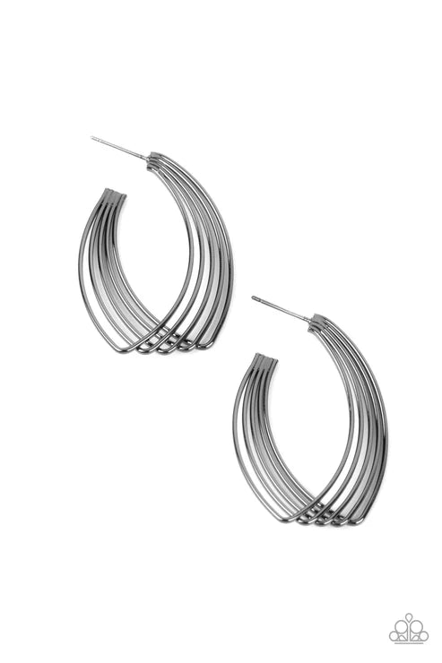 Industrial Illusion - Black Paparazzi Earrings