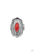 Ornamental Allure - Red Ring - Paparazzi Accessories