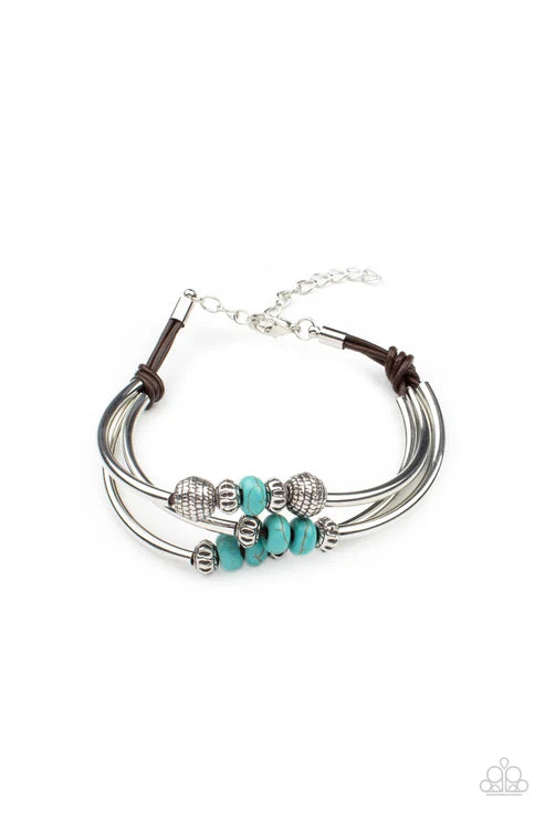 Road Trip Rebel - Blue Paparazzi Bracelet (PZ-5661)