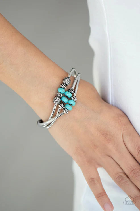 Road Trip Rebel - Blue Paparazzi Bracelet (PZ-5661)