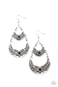 Springtime Gardens - Black Paparazzi Earrings (PZ-5329)