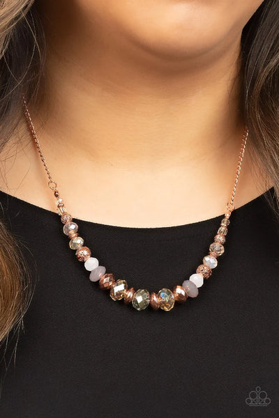 Turn Up The Tea Lights - Copper Paparazzi Necklace (PZ-2268)