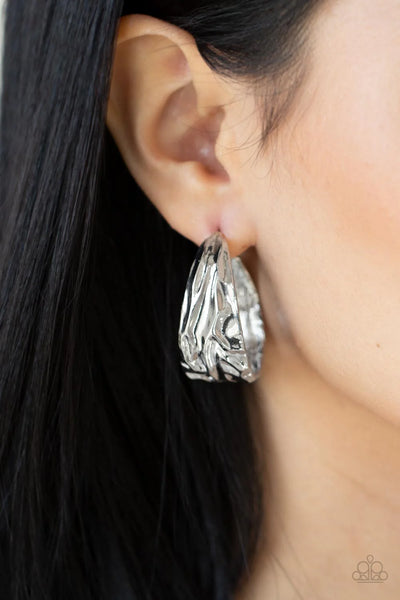 Badlands and Bellbottoms - Silver Earrings - Paparazzi Accessories (PZ-391)