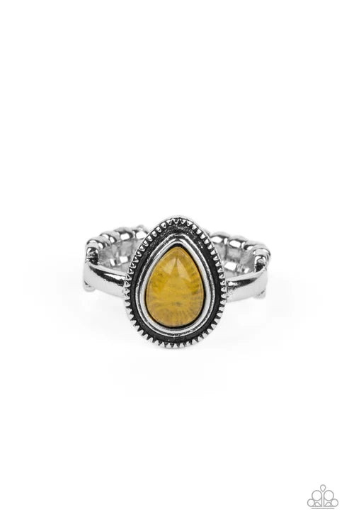 Eco Elements - Yellow Paparazzi Ring (T119)