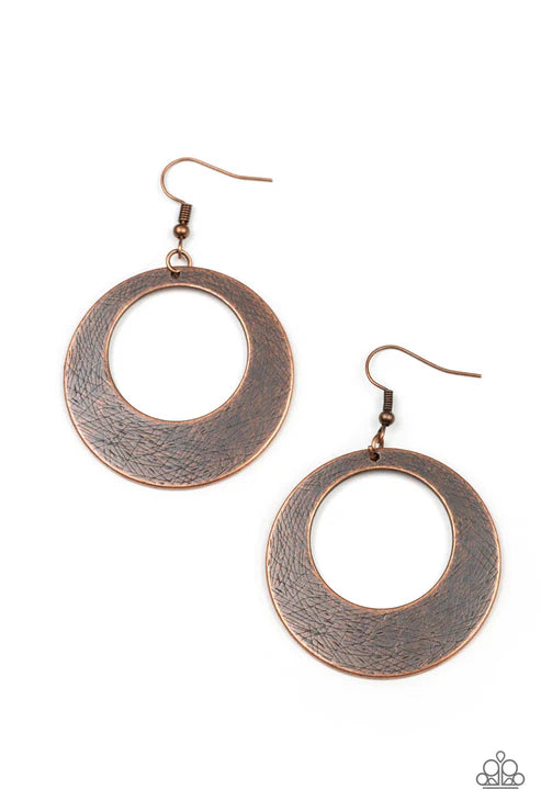 Outer Plains - Copper Paparazzi Earrings  (PZ-5293)