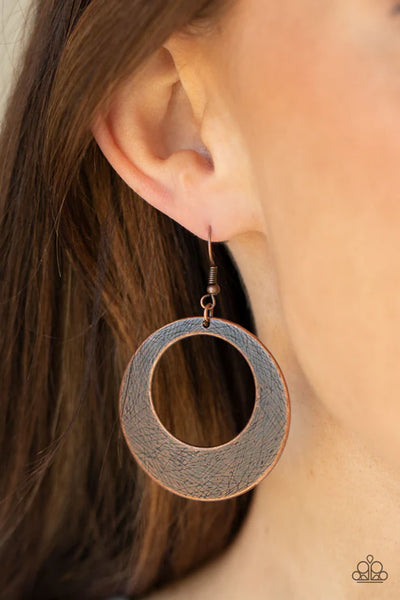 Outer Plains - Copper Paparazzi Earrings  (PZ-5293)