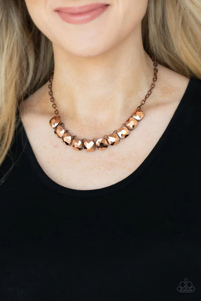 Radiance Squared - Copper Paparazzi Necklace (PZ-1548)