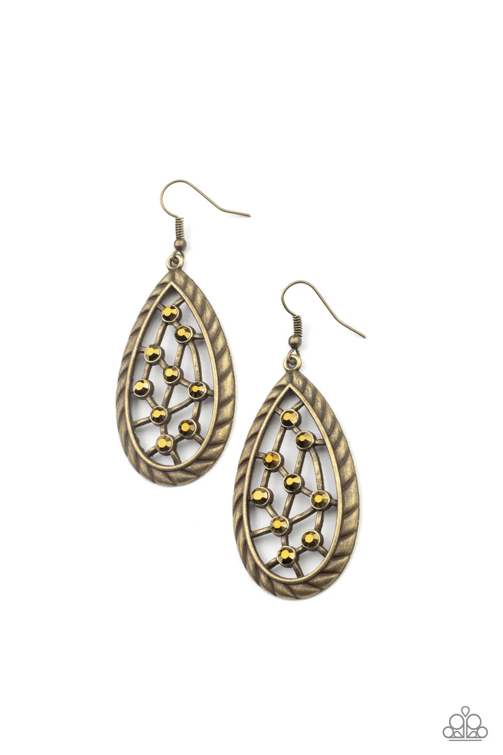 Industrial Incandescence - Brass Earrings - Paparazzi Accessories (PZ-063)