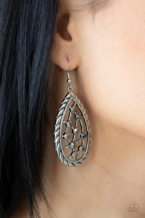 Industrial Incandescence - Silver Paparazzi Earrings