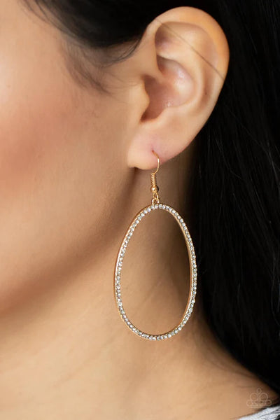 Paparazzi ♥ OVAL-ruled! - Gold ♥ Earrings