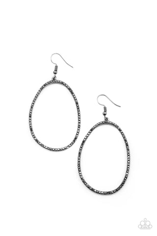 OVAL-ruled! - Black Paparazzi Earrings