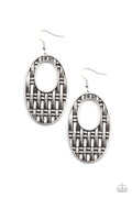 Engraved Edge - Silver Paparazzi Earrings (PZ-3955)
