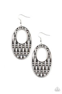 Engraved Edge - Silver Paparazzi Earrings (PZ-4951)