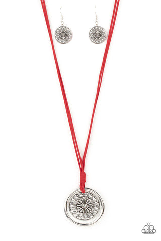 One MANDALA Show - Red Necklace - Paparazzi Accessories (PZ-2609)