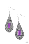 Deco Dreaming - Purple Paparazzi Earrings (PZ-1061)