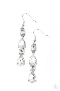 Raise Your Glass to Glamorous - White Paparazzi Earrings (PZ-3895)