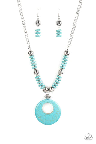 Oasis Goddess - Blue Paparazzi  Necklace  (#3794)