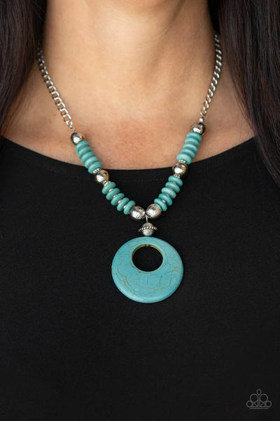 Oasis Goddess - Blue Paparazzi  Necklace  (#3794)