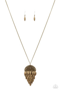 Canopy Cruise - Brass Paparazzi Necklace (PZ-5064)