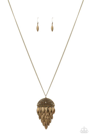 Canopy Cruise - Brass Paparazzi Necklace (PZ-5064)