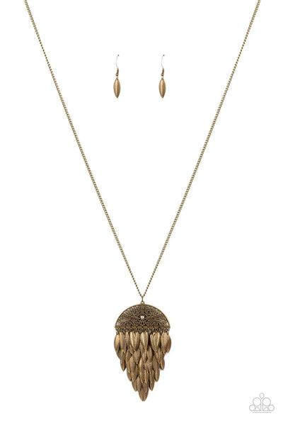 Canopy Cruise - Brass Paparazzi Necklace (PZ-4178)