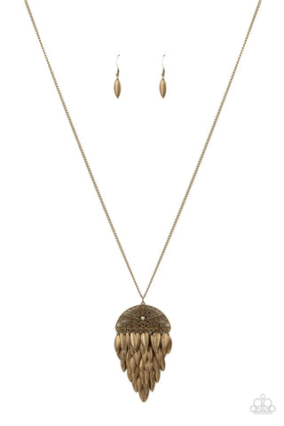 Canopy Cruise - Brass Paparazzi Necklace (PZ-4178)