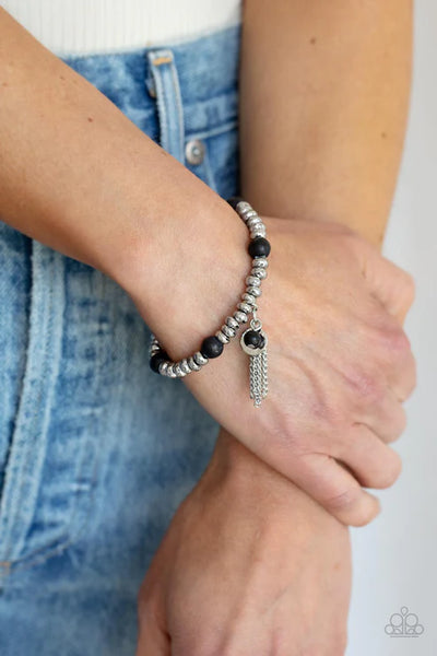 Whimsically Wanderlust - Black Paparazzi Bracelet (PZ-113)